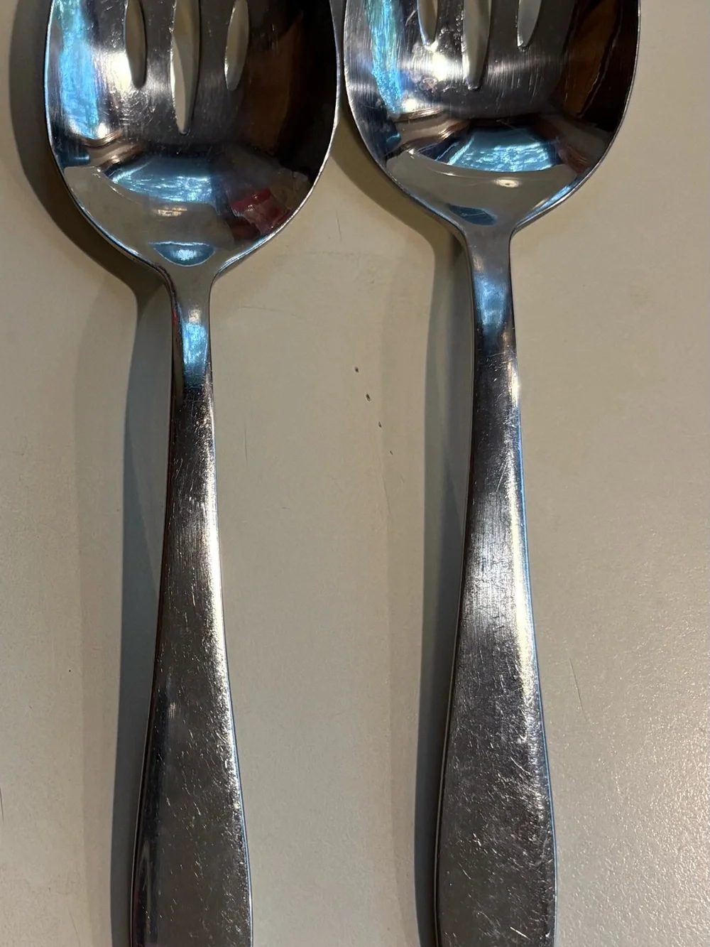 Set of 2 Oneida Stainless Steel Slotted Serving Spoons